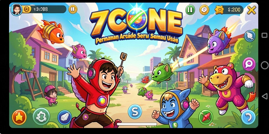 Tangkapan layar gameplay 7CONE menampilkan aksi seru dan tantangan menarik.