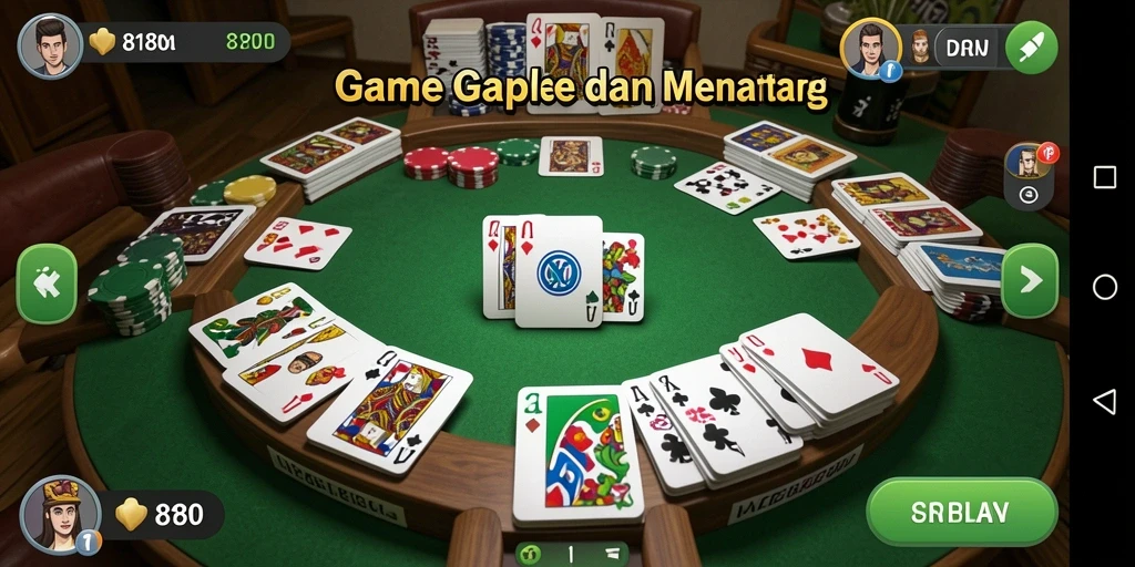 Tampilan gameplay Gaple yang seru dan interaktif di 8180.