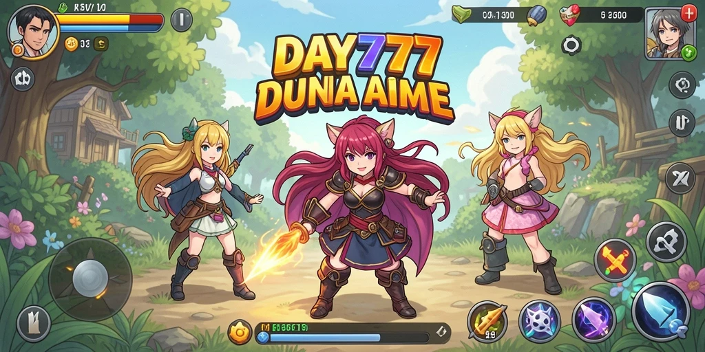 Tampilan aksi karakter anime dalam permainan DAY777 yang mengasyikkan.