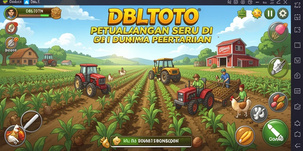 Screenshot gameplay DBLTOTO yang menunjukkan kegiatan bertani seru.