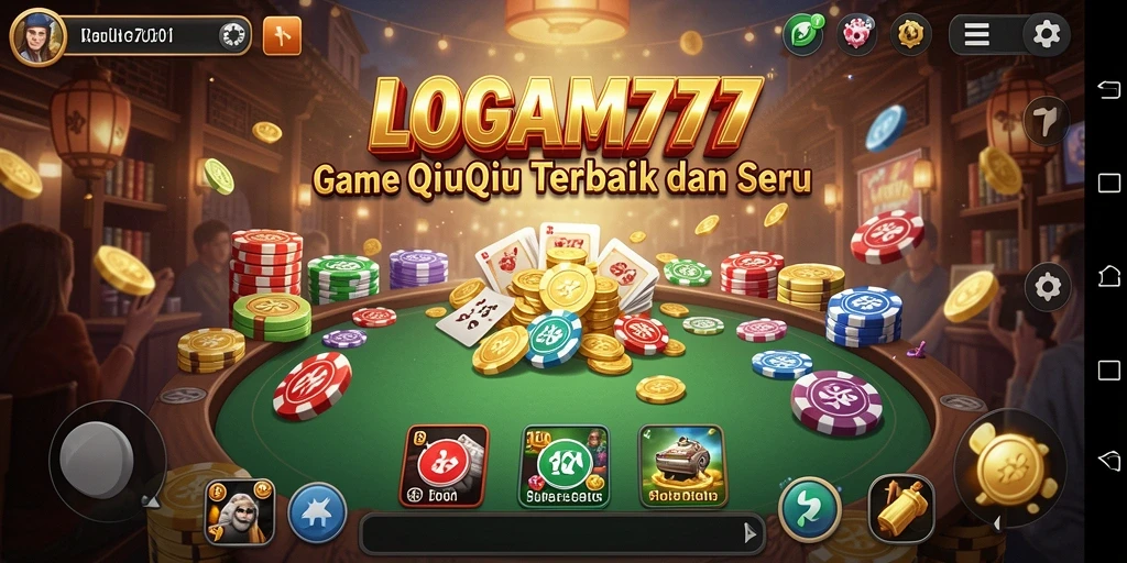 Tangkapan layar menunjukkan gameplay seru LOGAM777 QiuQiu.