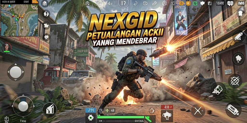 Screenshot NEXGID menunjukkan aksi pertempuran yang mendebarkan.