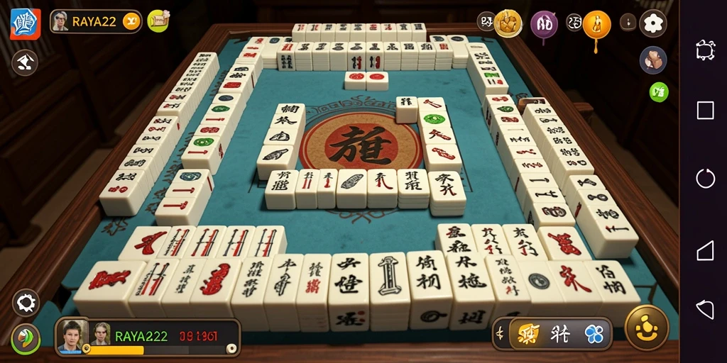 Gameplay menarik dari RAYA22 dalam bermain Mahjong.