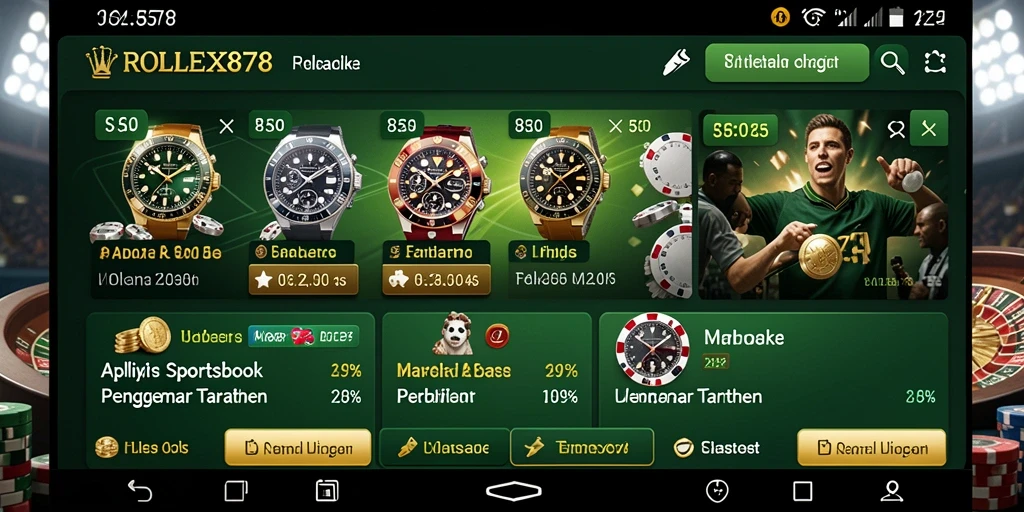 Tampilan gameplay Sportsbook yang menarik di aplikasi ROLEX878.